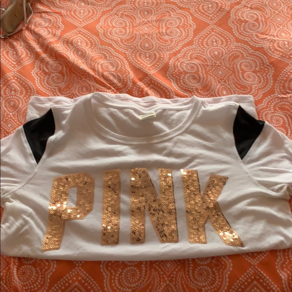 Pink sequins t shirt